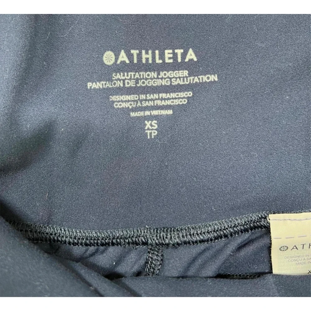 Athleta Women's Powervita Salutation Jogger Pants Elasic Waist Navy Blue Size XS - Picture 6 of 9